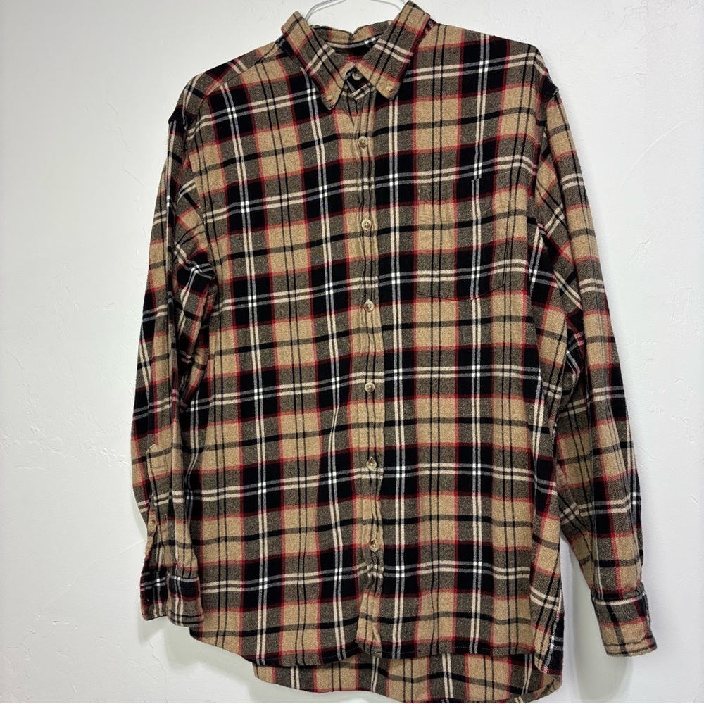 RedHead Multicolor Flannel Plaid Men's Long Sleeve Shirt Button Front XL Cotton